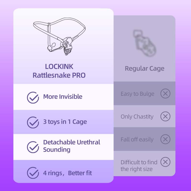 Waterproof ABS 4 Size Ring Penis Lock Rattlesnake Chastity Cage Belt for Men Black Male Chastity Lock Anal Plug Sex Toys Adults
