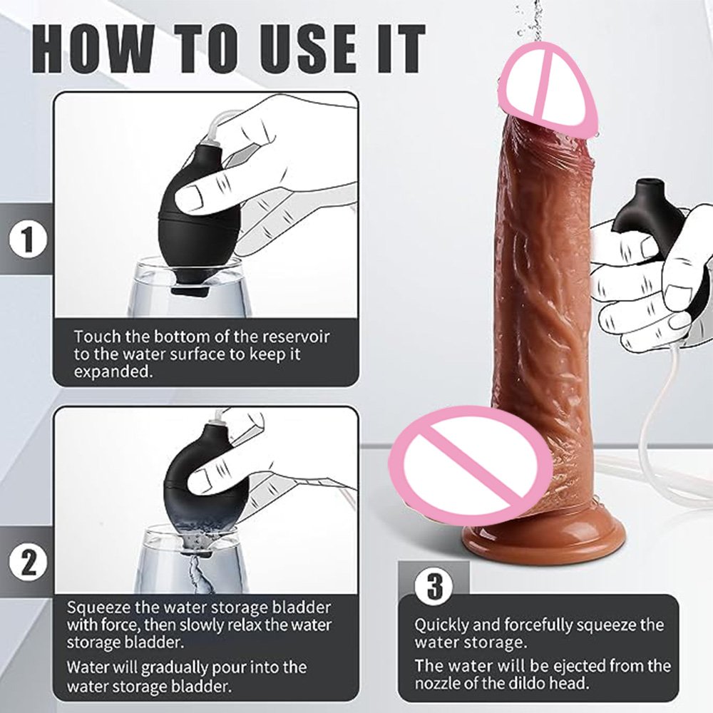NEW 8.2'' Realistic Squirting Dildo Sex Toy Penis with Strong Suction Cup G-Spot Anal Adult Sex Toy for Wome Men Couple Pleasure