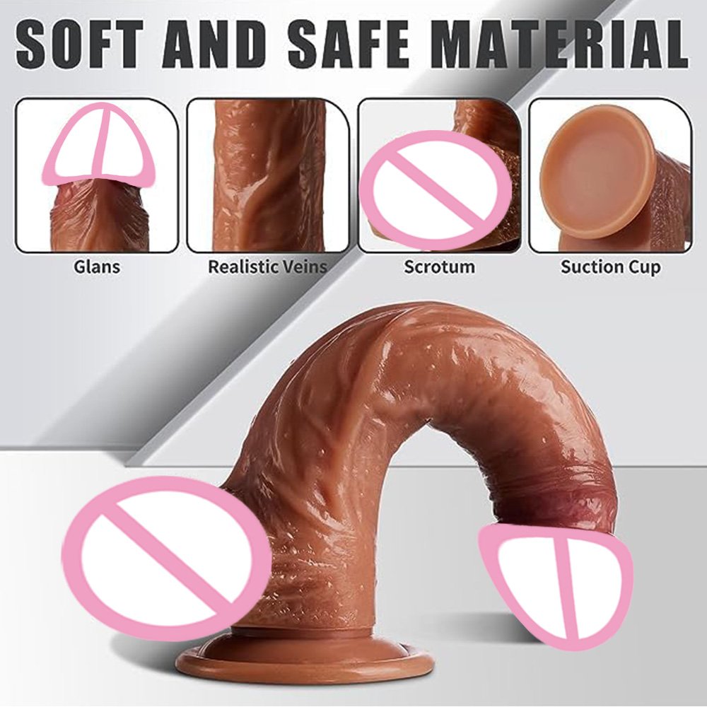 NEW 8.2'' Realistic Squirting Dildo Sex Toy Penis with Strong Suction Cup G-Spot Anal Adult Sex Toy for Wome Men Couple Pleasure