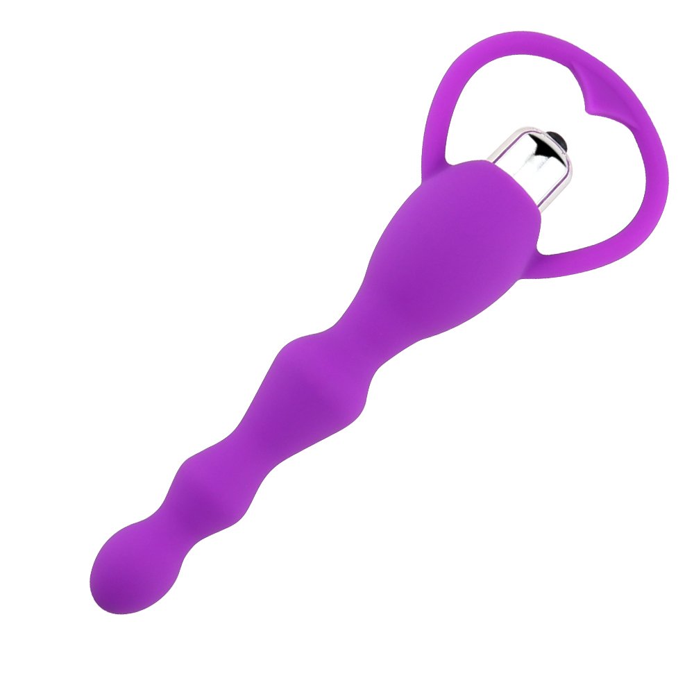 Waterproof Anal Toys for Men Women Silicone Anal Plug Vibrating Long Anal Beads Prostate Massage Vibrator Butt Plug