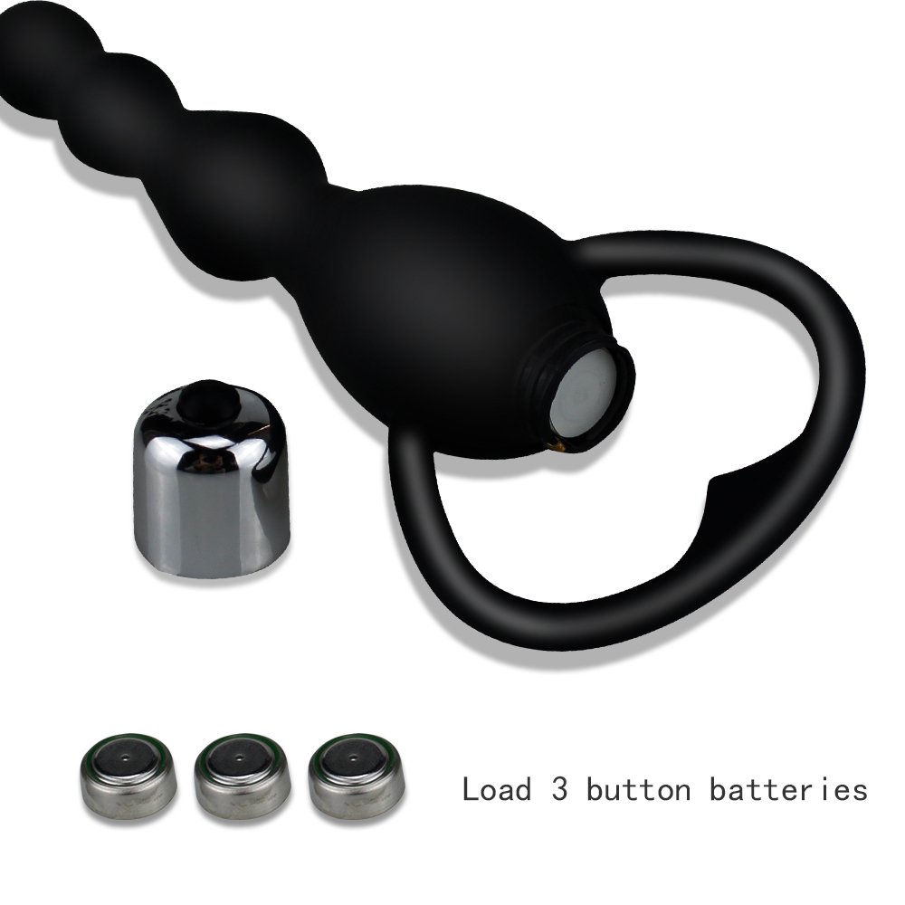 Waterproof Anal Toys for Men Women Silicone Anal Plug Vibrating Long Anal Beads Prostate Massage Vibrator Butt Plug