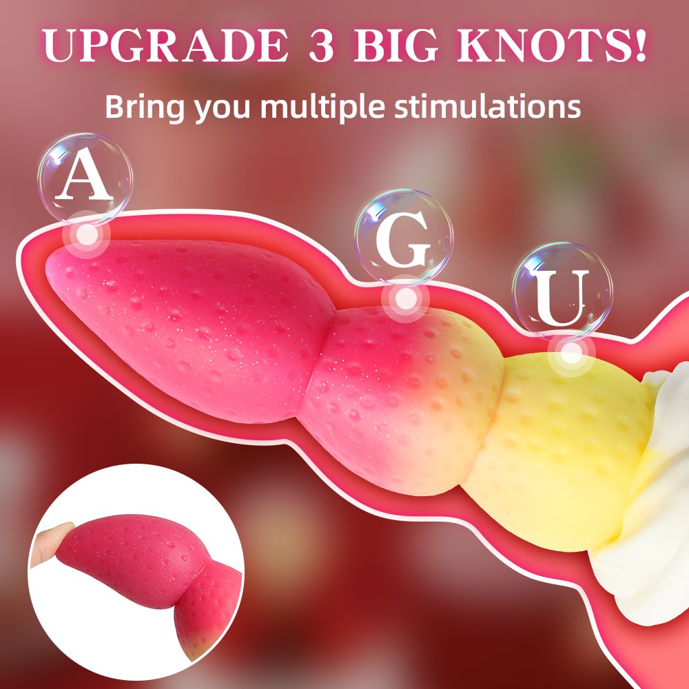 FairyKiss Silicone Monster Dildo Strawberry Fantasy anal Huge Dildo Large Butt Plug Knotted with Strong Suction Cup Beginner