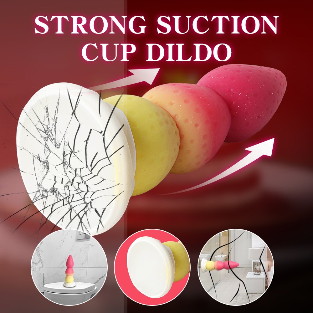 FairyKiss Silicone Monster Dildo Strawberry Fantasy anal Huge Dildo Large Butt Plug Knotted with Strong Suction Cup Beginner