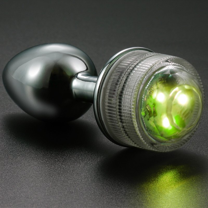 Free Custom Box - Remote Control Flashing Light Color Change Metal Led Anal Plug Adult Sex Toys