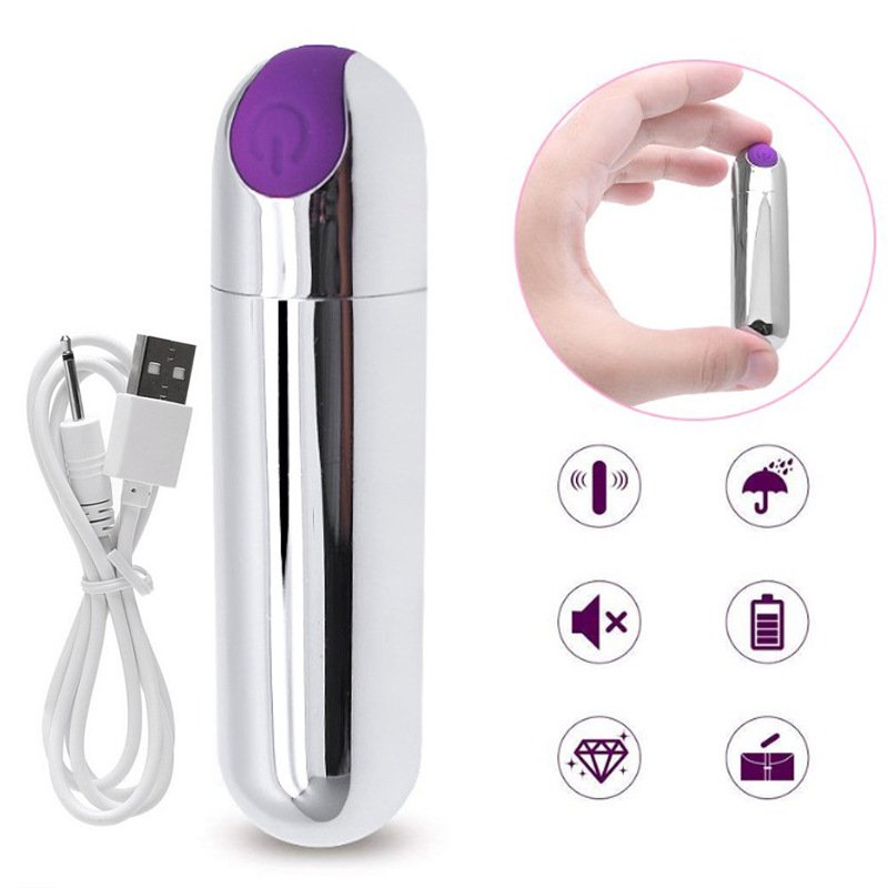 Mini 10 Speed Usb Rechargeable Waterproof Sex Toy Silicone Quite Shiny Mini Metal Anal Bullet Vibrator Anal For Women
