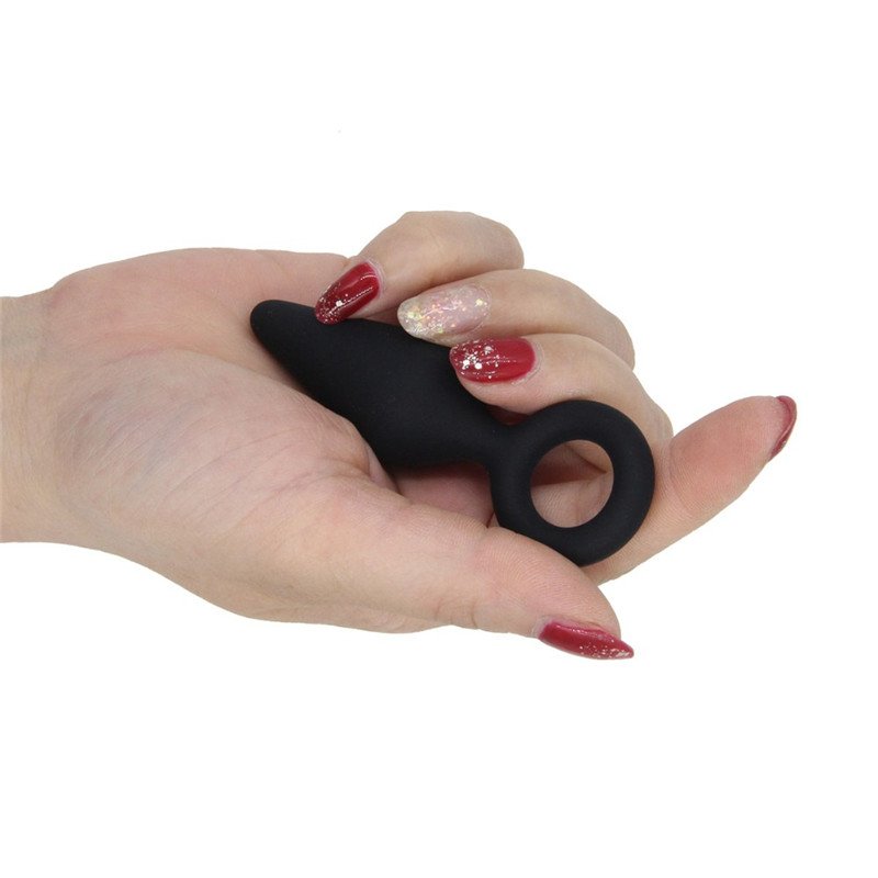 Waterproof Black Silicone Anal Plug For Beginner