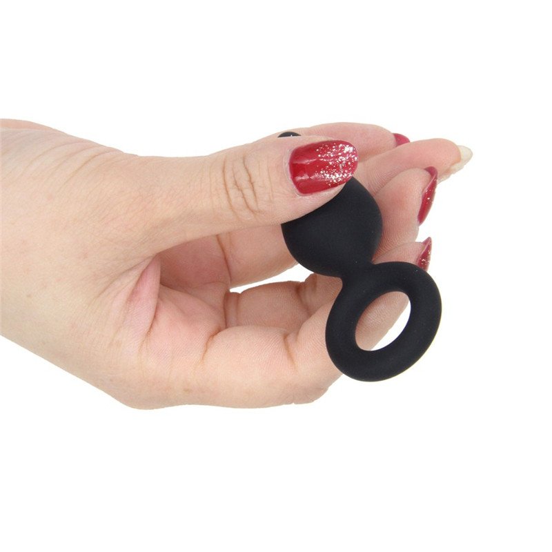 Waterproof Black Silicone Anal Plug For Beginner