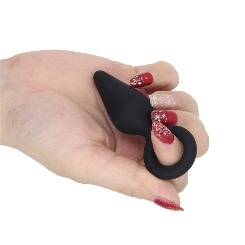 Waterproof Black Silicone Anal Plug For Beginner