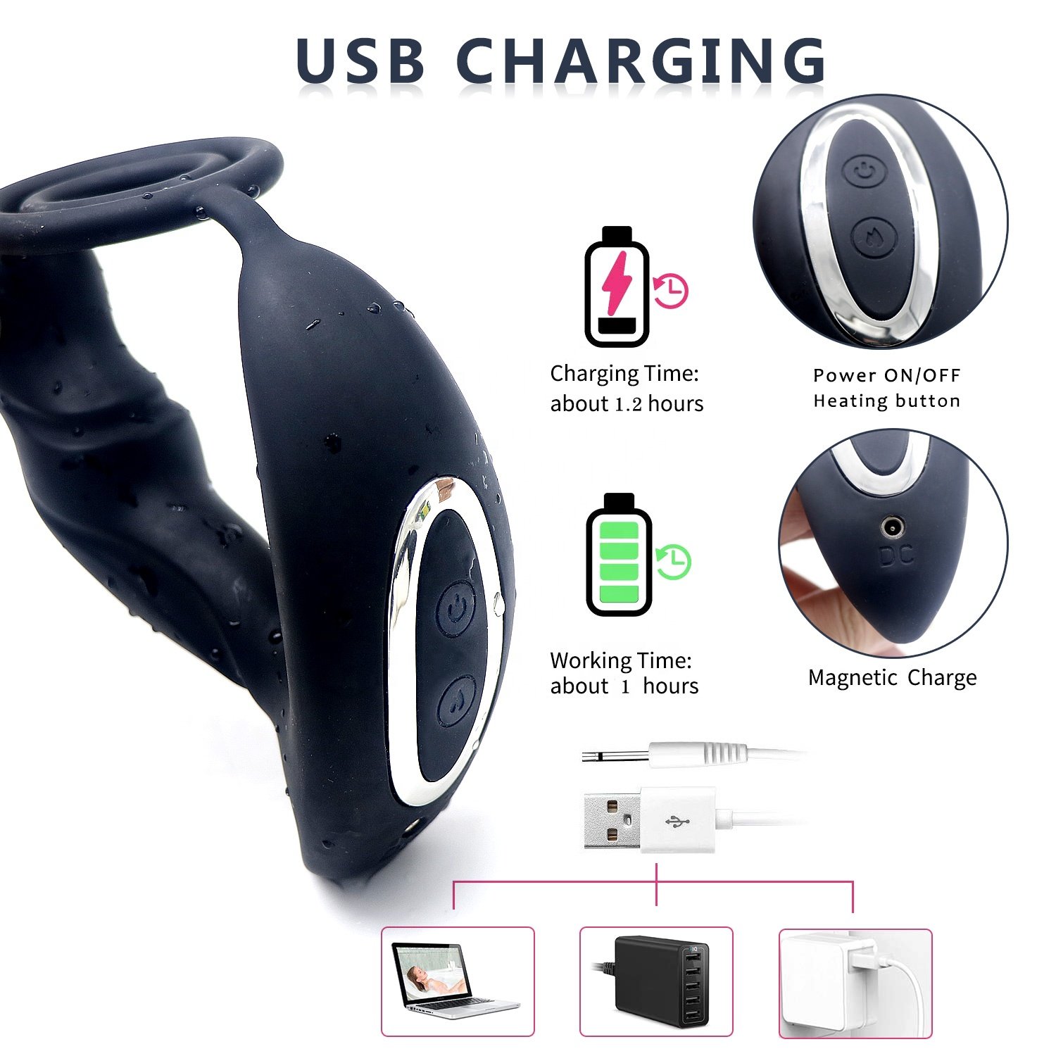 Remote Control Masturbator Penis Cock Ring Strapons Anal Plug Prostate Vibrating Massager Sex Toys for Man