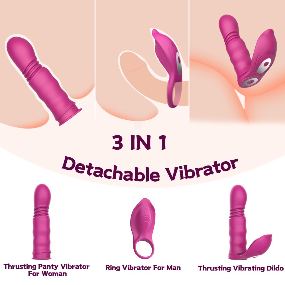 Telescopic Anal Dildo Massager prostate thruster vibrator with app Underwear Panty Vibrating Cock ring Sex toys for men