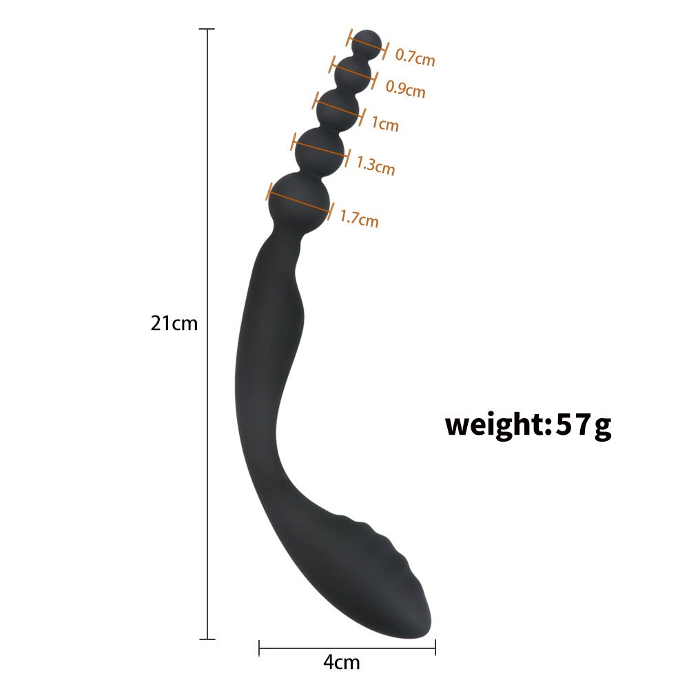 Sex toy Silicone two ends device 2 in 1 prostate massage male masturbation anal plug