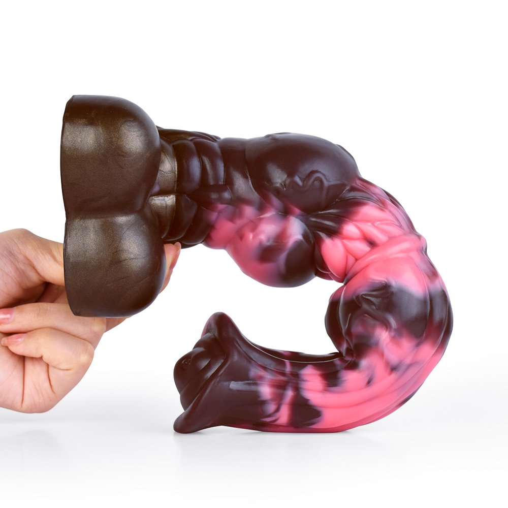 NNSX fantasy color horse dildo soft silicone anal sex toys big knot animal penis long anal plug for adult women G-spot stimulate