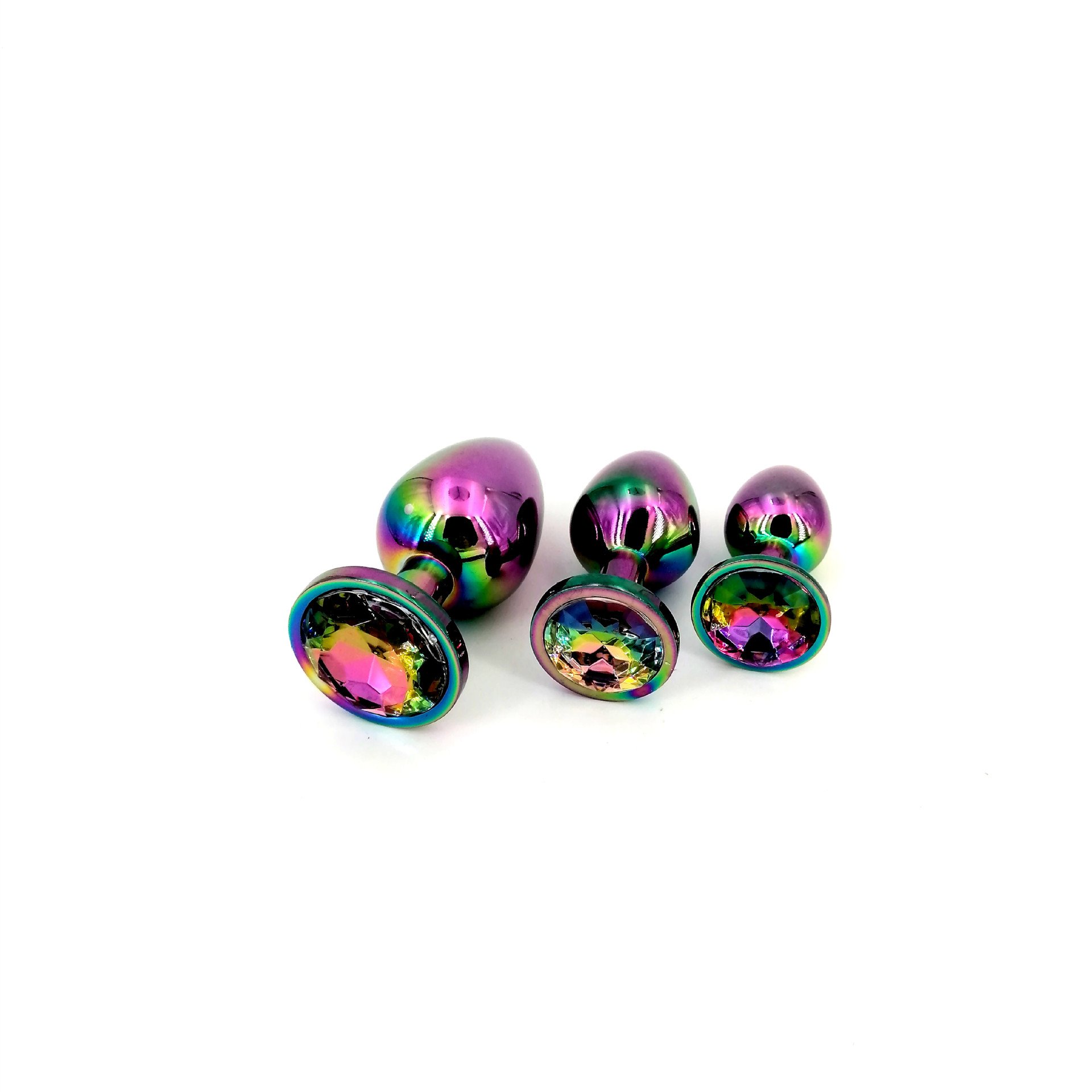 Ninghao New Jewel Anal Sex Toy Plug Colorful Round Anal Plug Adult Product Jewel Metal Plugs Backyard Flirting Toys