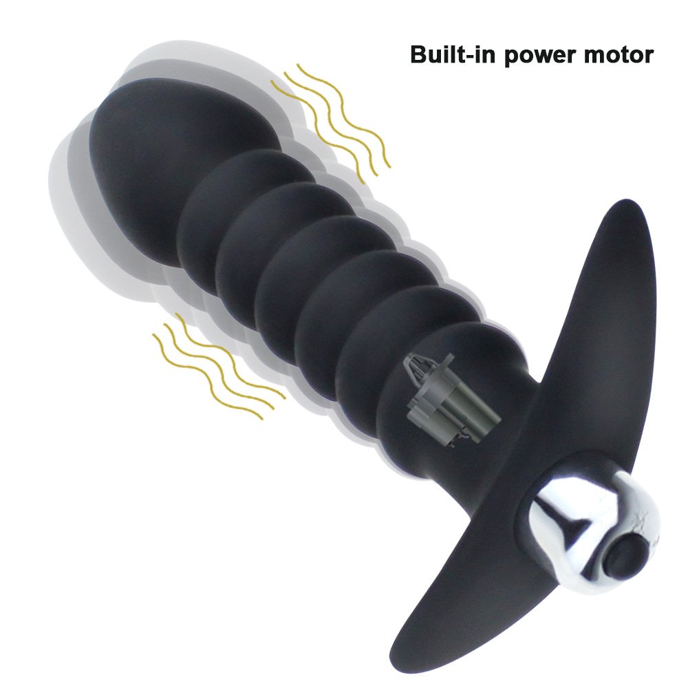 Adult Products Vibrating Silicone Anal Toys 2 in 1 Butt Plug Trainer for Women Men Soft Silicone Massager Anal Plug Vibrator