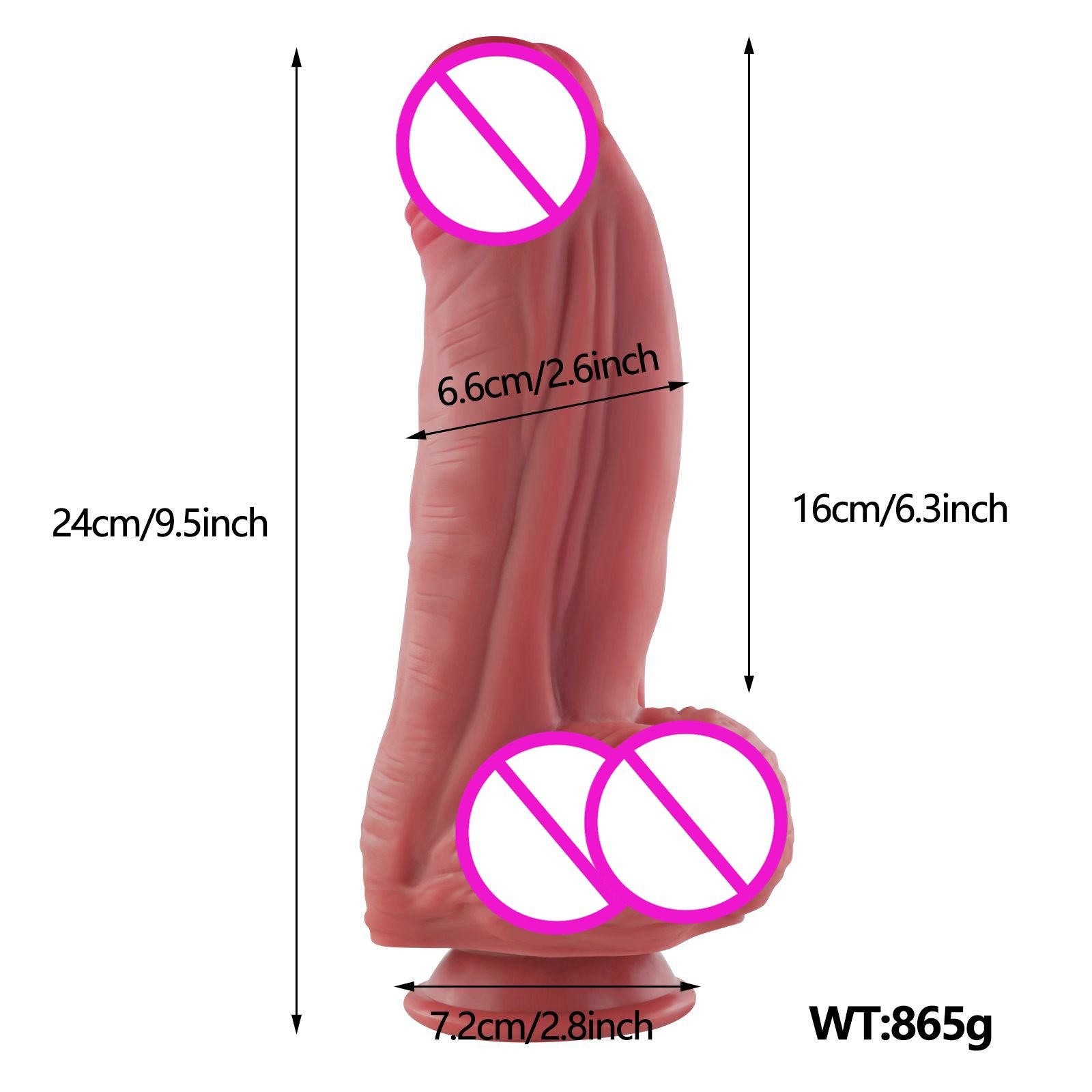 Dia 6.6cm Huge Realistic Thick Silicone Dildo Vagina G-spot Stimulation Strong Suction Cup Artificial Penis For Women Lesbian