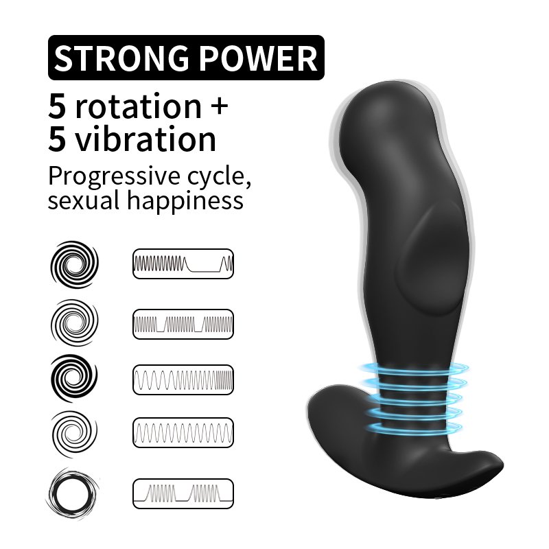 Remote control rotating Vibrating anal toys flexible anal vibrator men anal plug