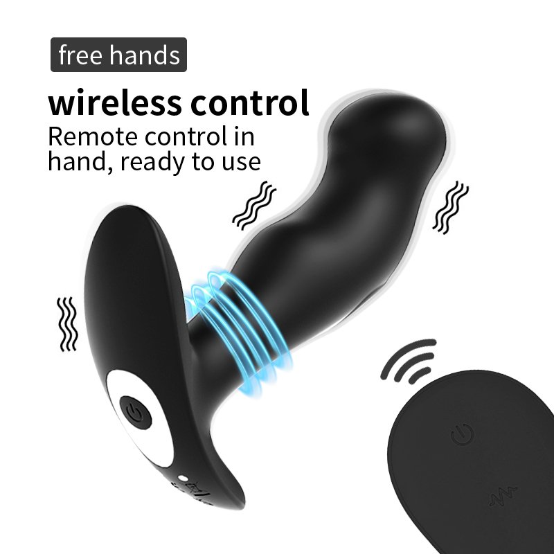 Remote control rotating Vibrating anal toys flexible anal vibrator men anal plug