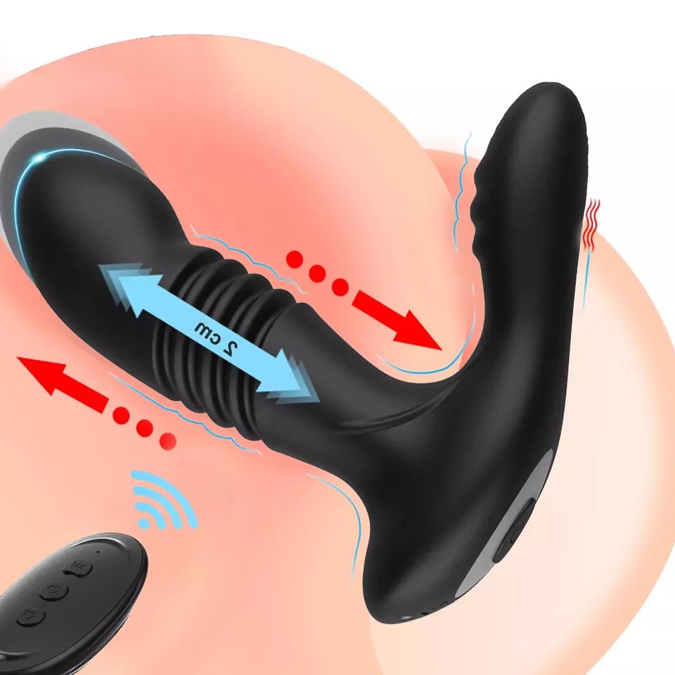 Male Prostate Vibrator Anal Plug Silicone Remote Control Stretch Out And Draw Back Dildo Anal Butt Sex Toys For Men