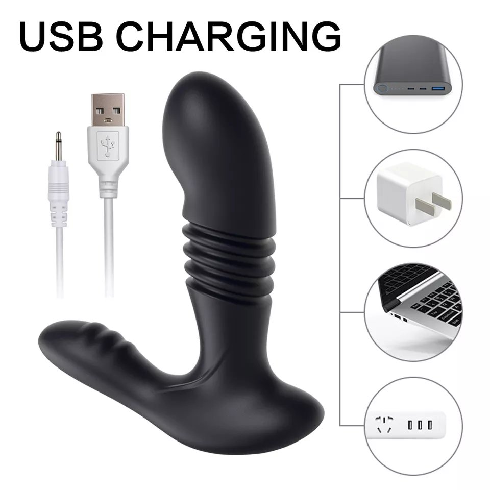 Male Prostate Vibrator Anal Plug Silicone Remote Control Stretch Out And Draw Back Dildo Anal Butt Sex Toys For Men