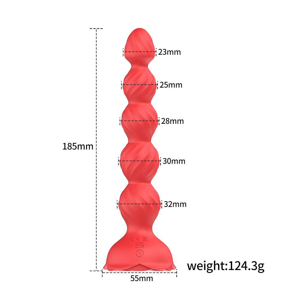 Aizhilian Haili Colorful Luminous Anal Plug Remote Control Rose Beads Anal Plug Prostate Masturbation Vibrator