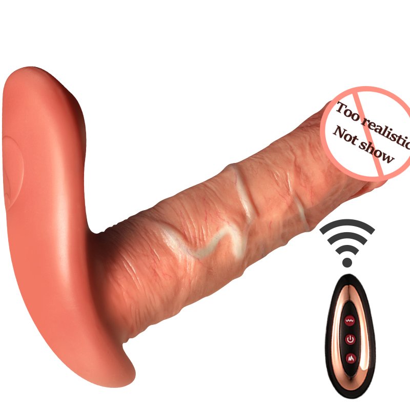 HMJ realistic penis anal vaginal wearable heating stretching dildo. sexual stuffed automatic dildo vibrator for male and female