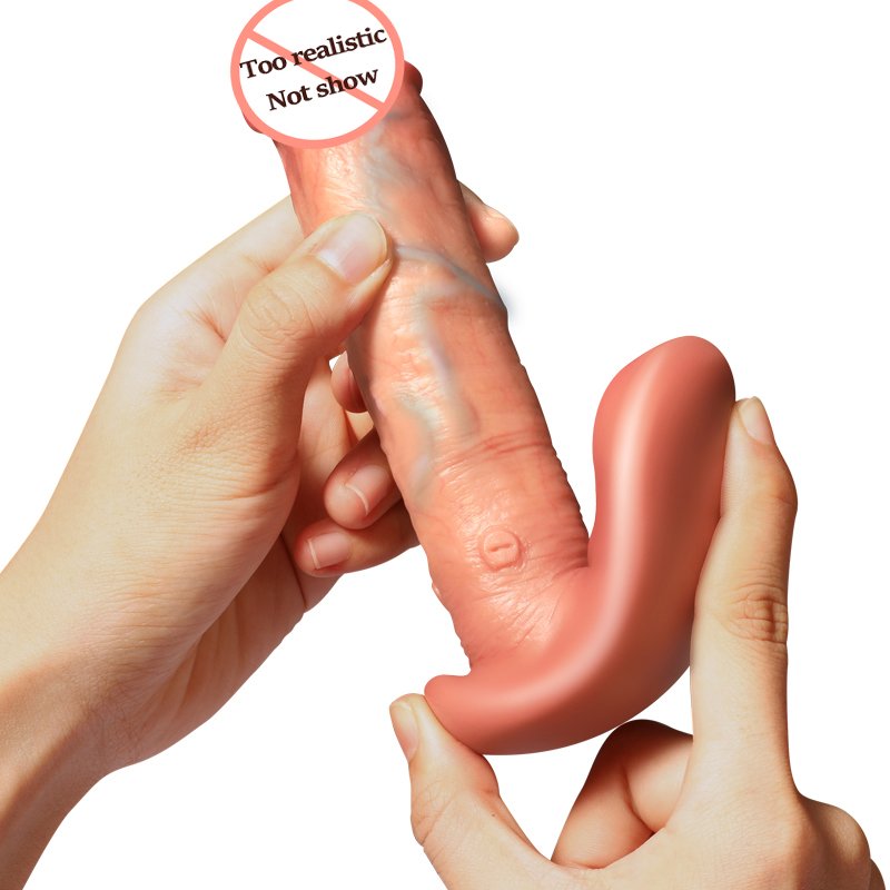 HMJ realistic penis anal vaginal wearable heating stretching dildo. sexual stuffed automatic dildo vibrator for male and female