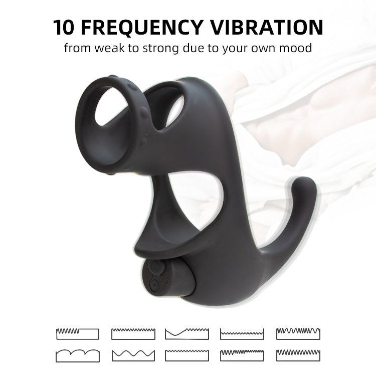 Multifunctional Vibrating Dual Cock Rings prostate massager anal vibrator sex toy cock ring