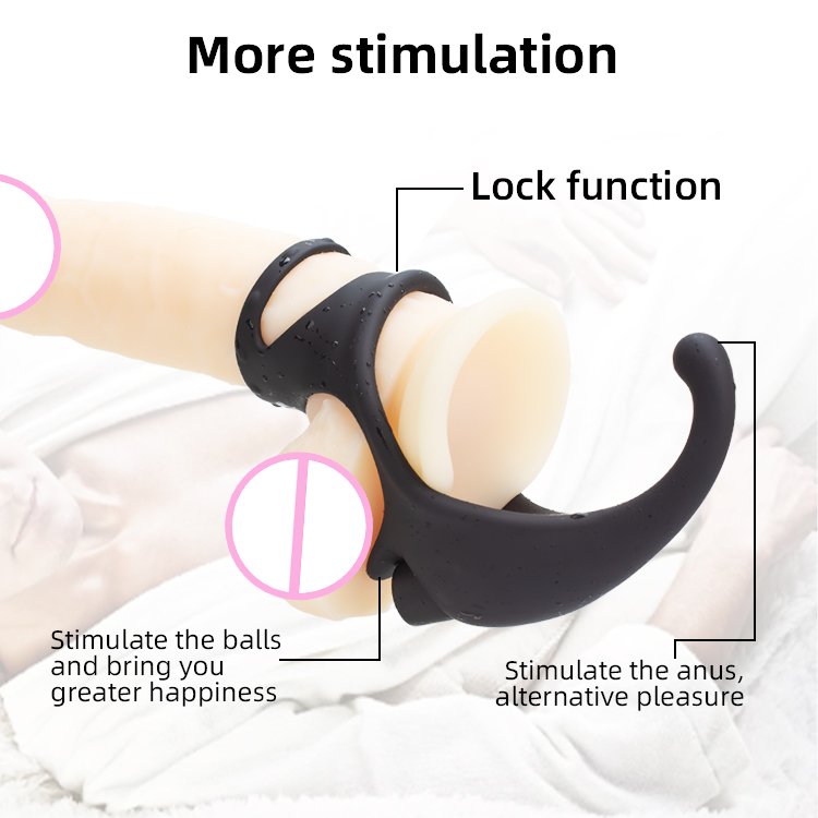 Multifunctional Vibrating Dual Cock Rings prostate massager anal vibrator sex toy cock ring
