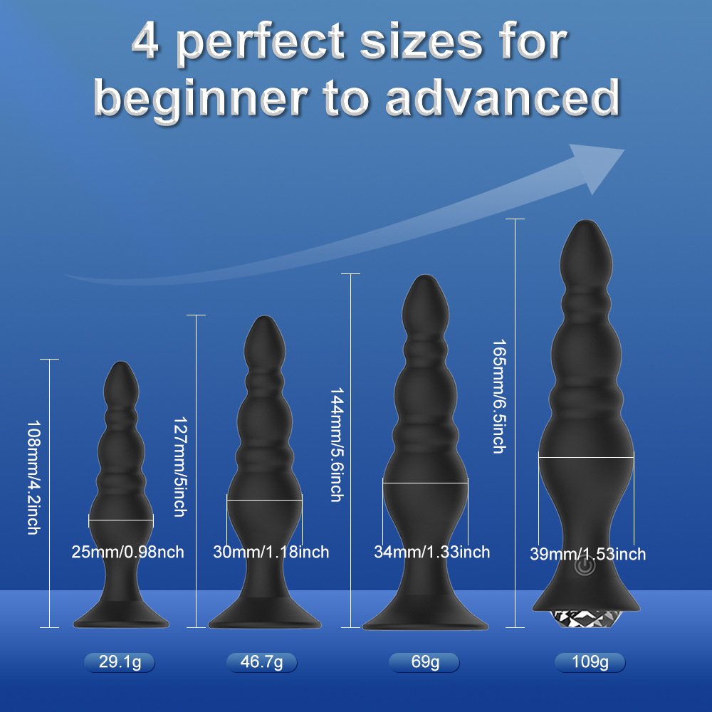 Remote control anal plug four-piece prostate massager for men and women back-room vibrating masturbation adult toys