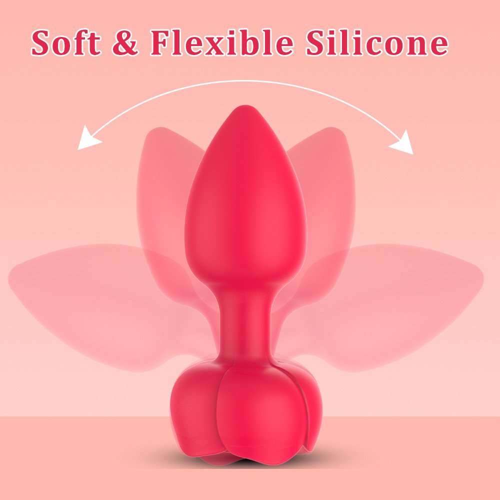 Silicone RC Light Rose Wearable Anal Plugs Training Prostate Massage Rosa butt Plug Adult Sex Toys for Men Women