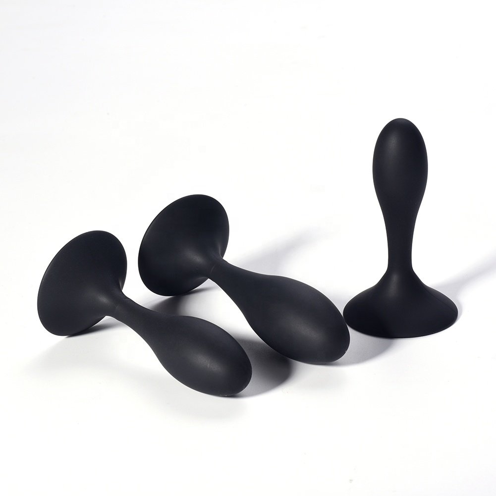 Drop Shipping Silicone Anal Sex Toys Water Drop Design Black Anal Massager Butt Plug Anal Plug Set