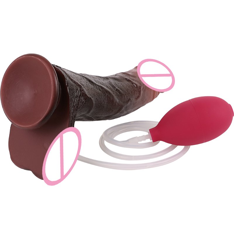 SXXY 9.45'' Realistic Squirting Dildo Liquid Silicone Black Big Anal Plug With Spray Water wholesale Sex Toys For Men Women faak