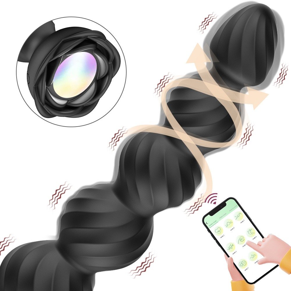 App Control Anal Plug Vibrator Wireless Led Flashing Anal Beads 10 Vibrations Anal Toy Butt Plug Male Sex Toy Prostate Massager