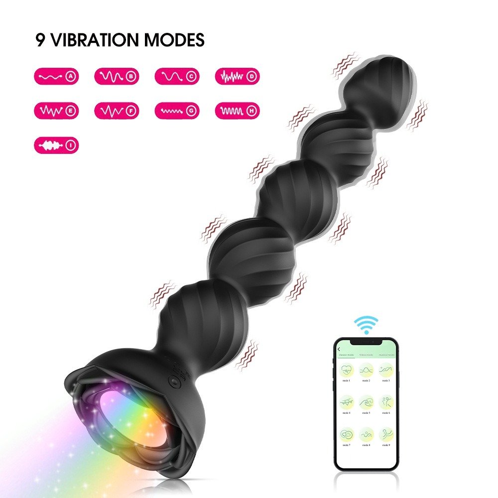 App Control Anal Plug Vibrator Wireless Led Flashing Anal Beads 10 Vibrations Anal Toy Butt Plug Male Sex Toy Prostate Massager