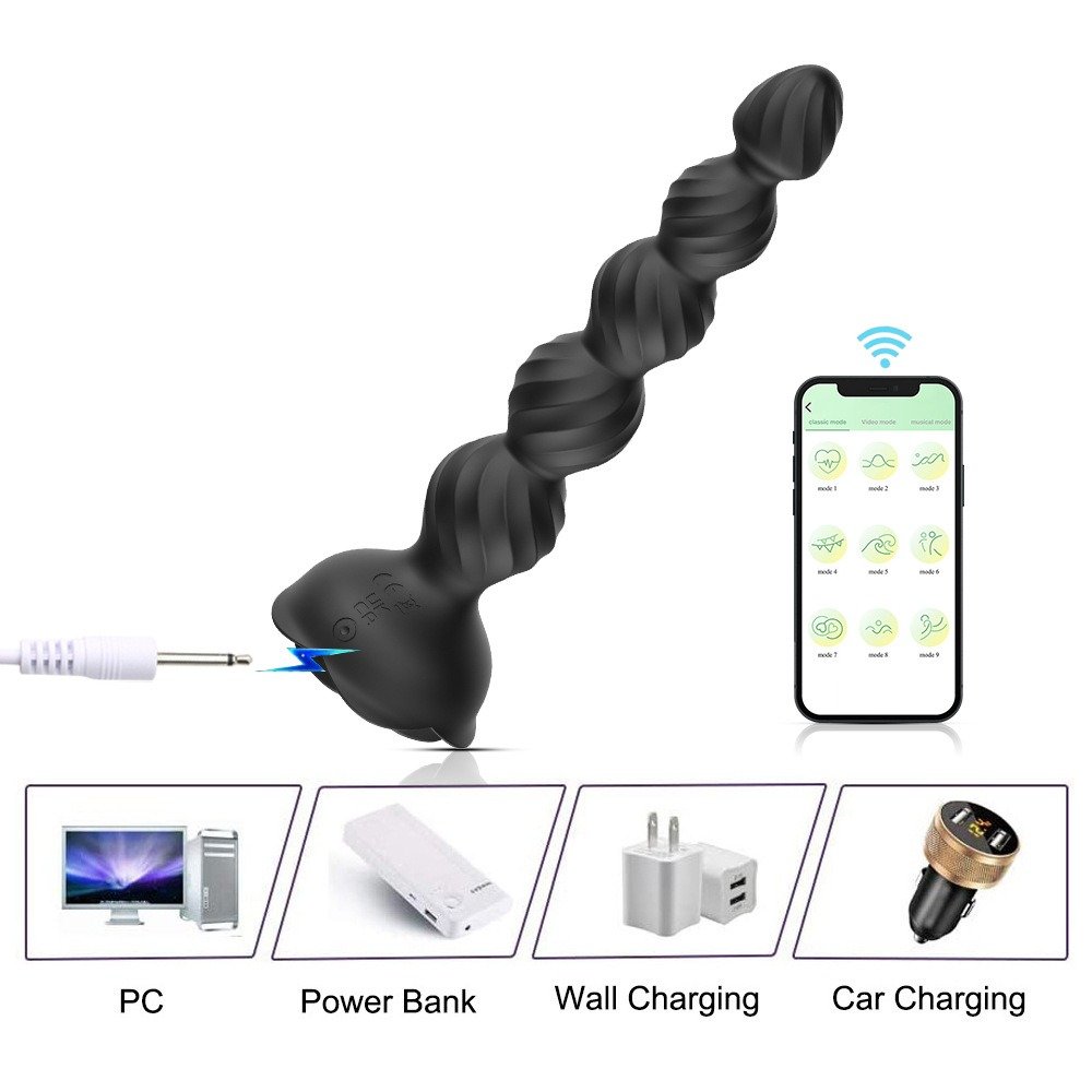 App Control Anal Plug Vibrator Wireless Led Flashing Anal Beads 10 Vibrations Anal Toy Butt Plug Male Sex Toy Prostate Massager