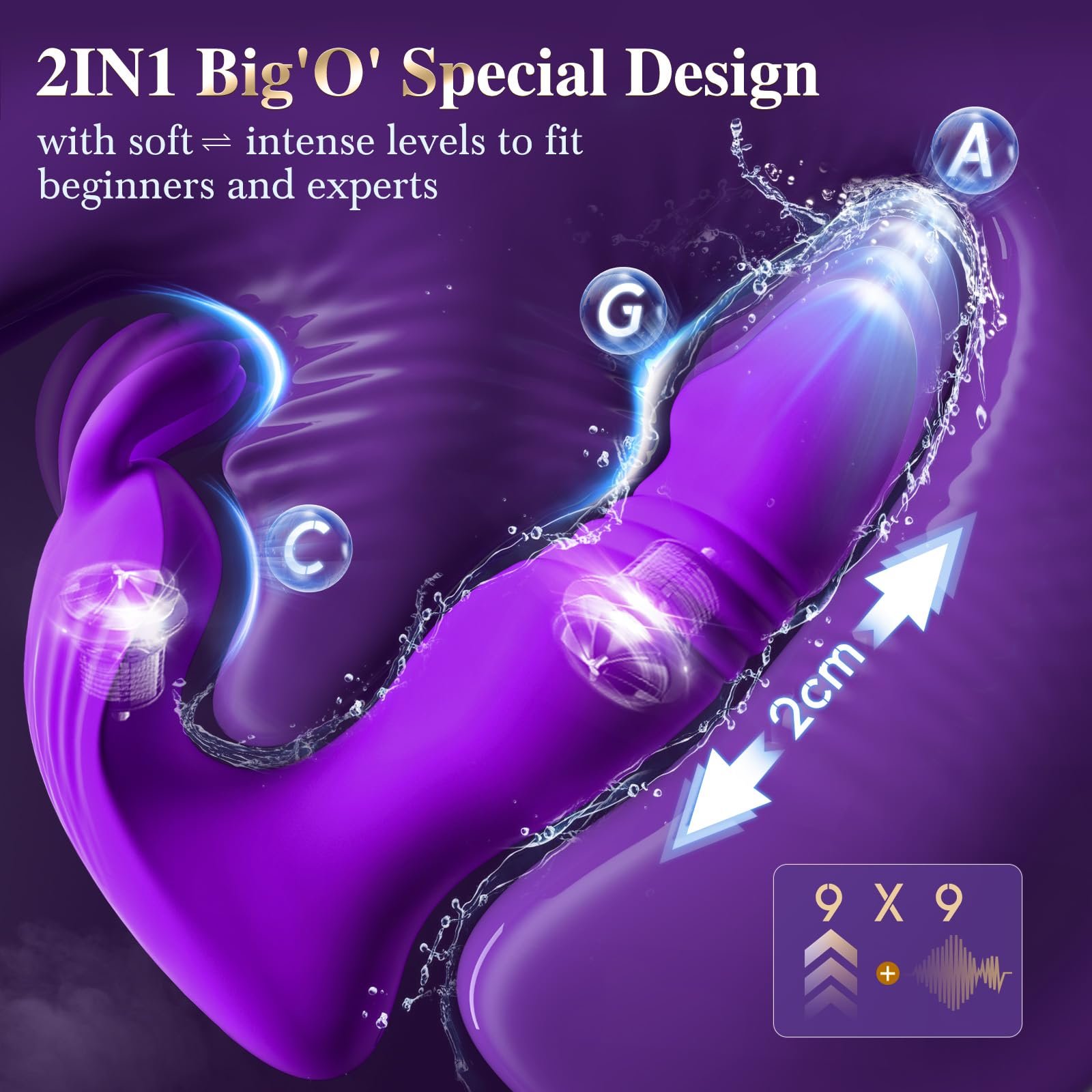 Aizhilian Sex toy factory manufacturing of Butterfly 2 in 1 vibrator telescopic and vibrations to stimulate G-spot and clitoris