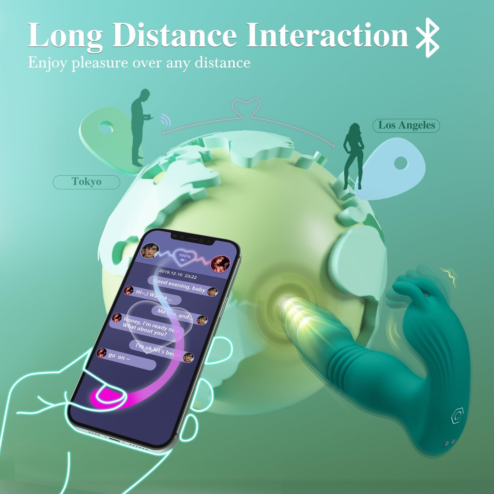 Aizhilian Sex toy factory manufacturing of Butterfly 2 in 1 vibrator telescopic and vibrations to stimulate G-spot and clitoris