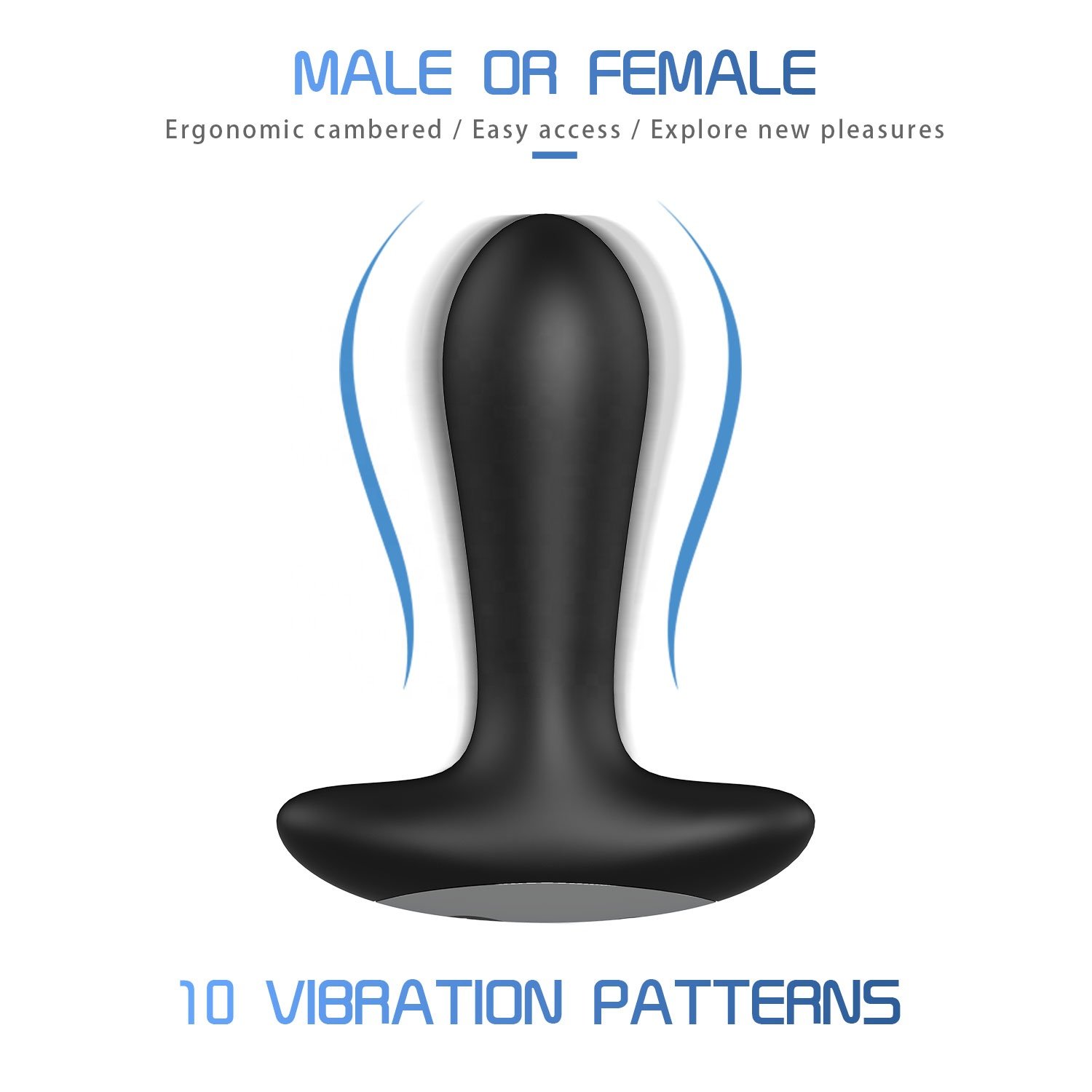 Remote control Silicone sex toys black big vibration butt anal plug vibrator for plug anal