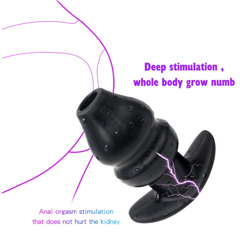 Silicone electric shock Hollow Anal Sex Toys Butt Plug Vibrator Dildo Masturbator Vagina Massager Erotic Toys