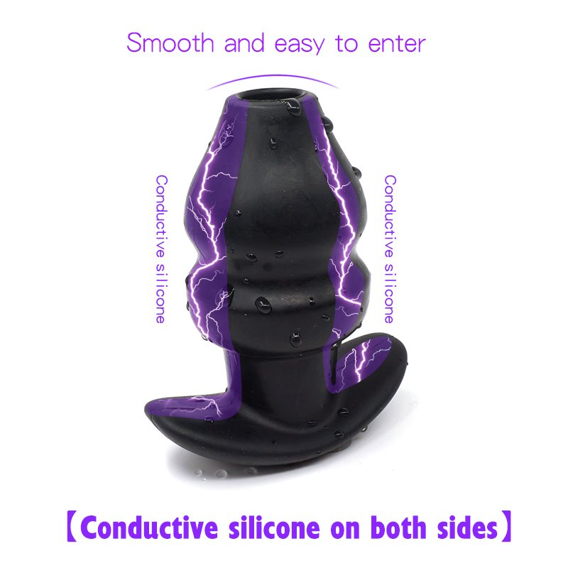 Silicone electric shock Hollow Anal Sex Toys Butt Plug Vibrator Dildo Masturbator Vagina Massager Erotic Toys