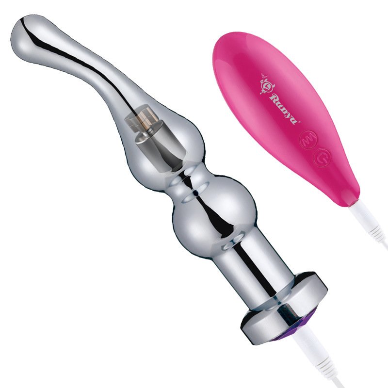 Hot selling metal anal plug vibrator with wired remote control anal sex toy butt plug sex toys for men