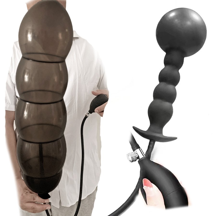 Inflatable Enema Bulb Explosion Big Ass Pussy Sex Toy Adult Expandable Massage Anal Plug Set Butt Plug Sex Toy Tail Vibrator