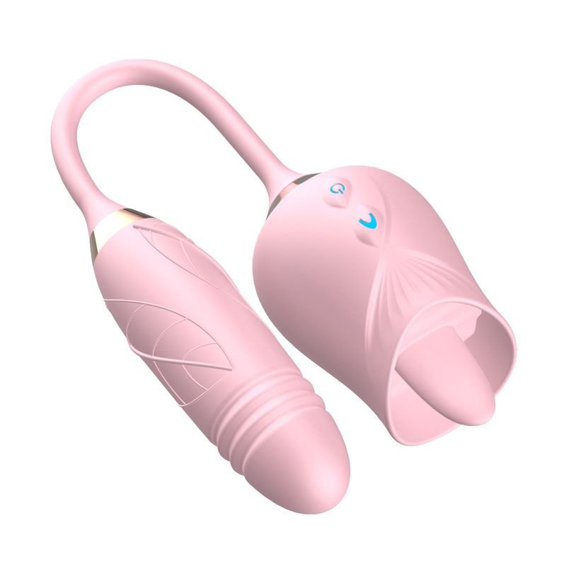 Wholesale Sex Toy 2 in 1 Female Clitoris Vibrator Rose Vibrating Sucker with Anal for women