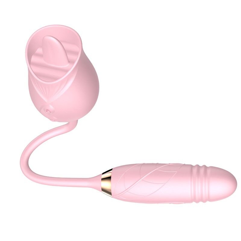 Wholesale Sex Toy 2 in 1 Female Clitoris Vibrator Rose Vibrating Sucker with Anal for women
