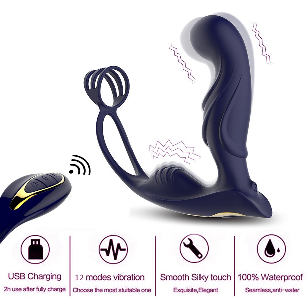 Factory Remote Control Silicone Dildo Man Cock Ring Anal Plug Toy Butt Plugs Vibrator Prostate Massager Adult Sex Toys For Mens