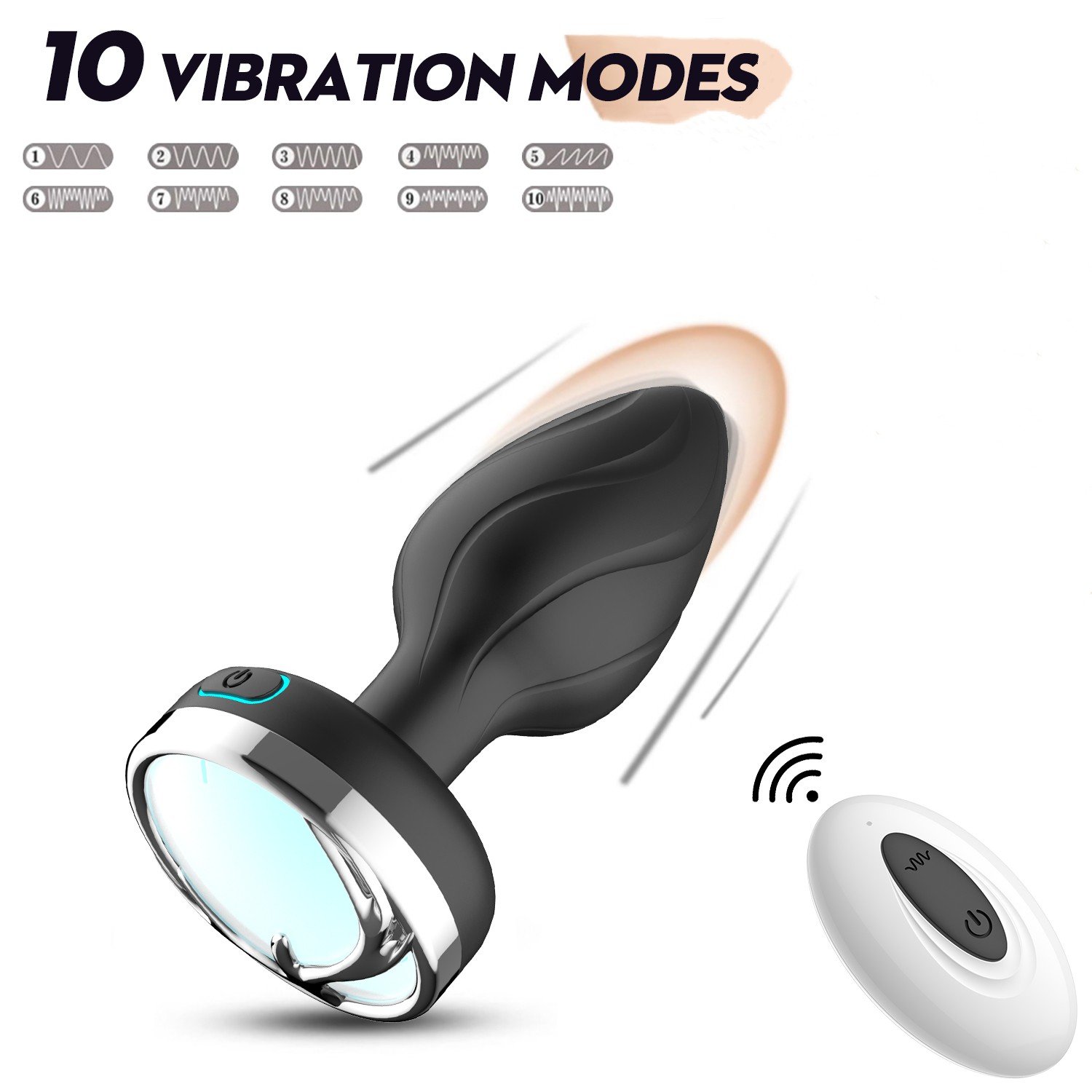 Remote Control Luminous Anal Vibrator Butt Plug Flash Light Sex Toy Led Anal Plug Flashlight Sex Toy For Men