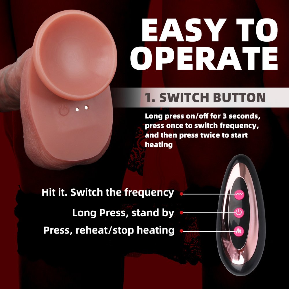 8.5 inch Realistic Dildo Vibrator Sex Toys For Women Adults Heated Silicone Massager for G-Spot Stimulator with Remote Control