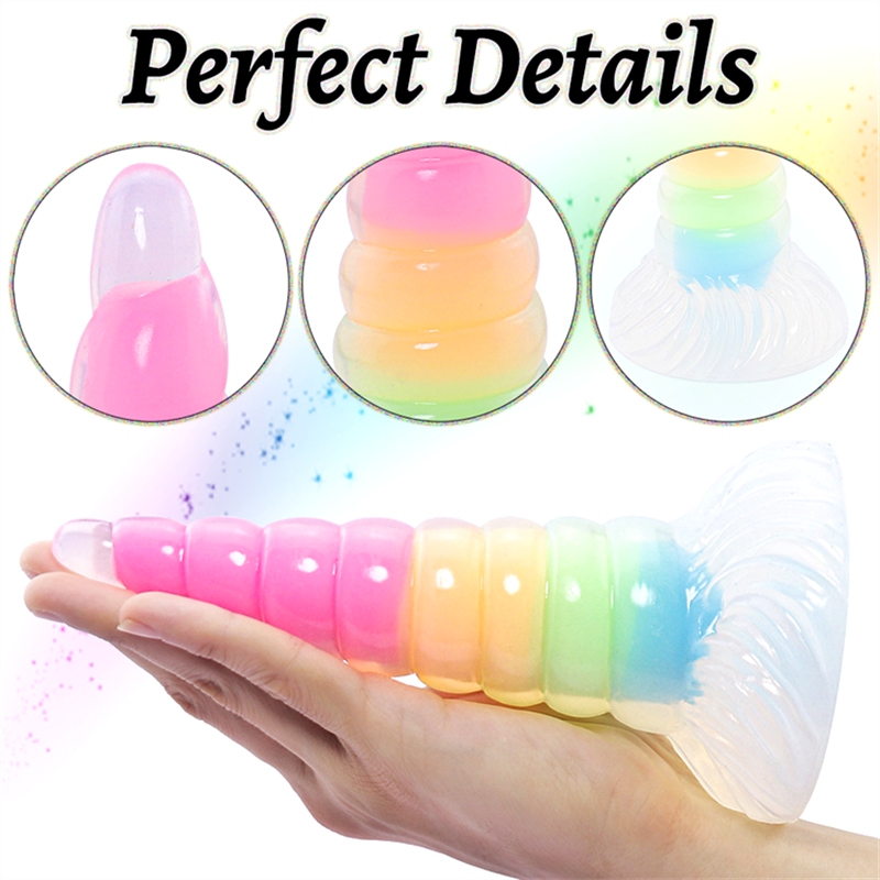 MOGlovers Luminous Inner Core Alien Saxy Toys Men Colorful Dildo With Suction Cup