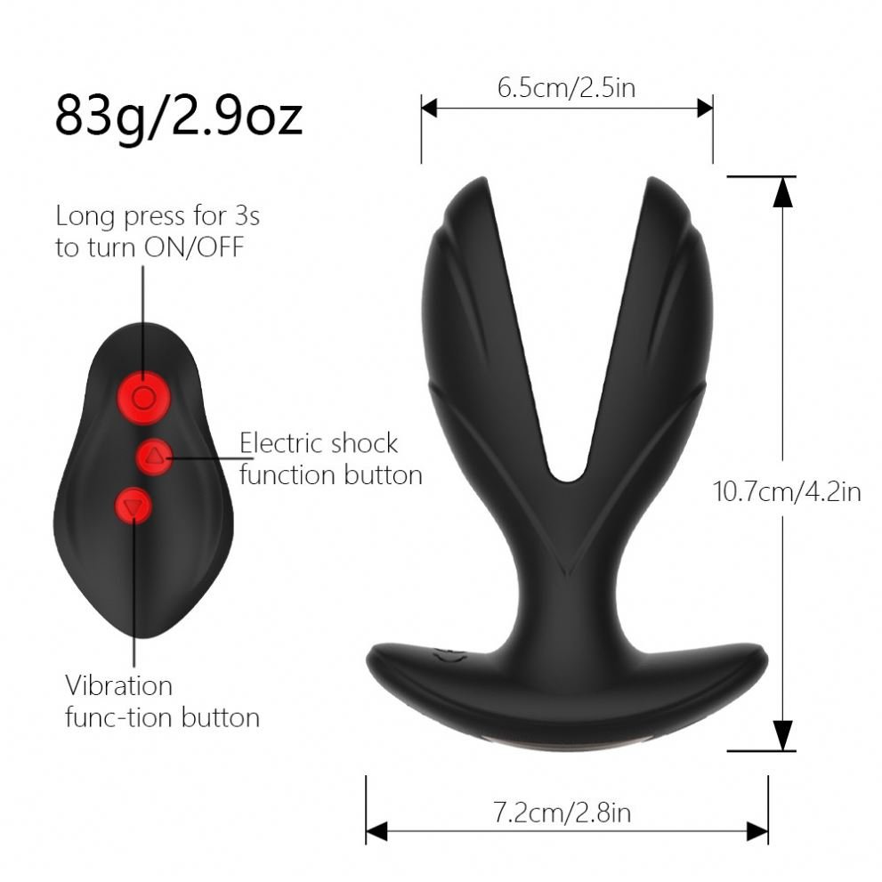 Silicone plug Remote Control 8 frequency vibration anal sex toys black big vibration butt anal plug vibrator for plug anal