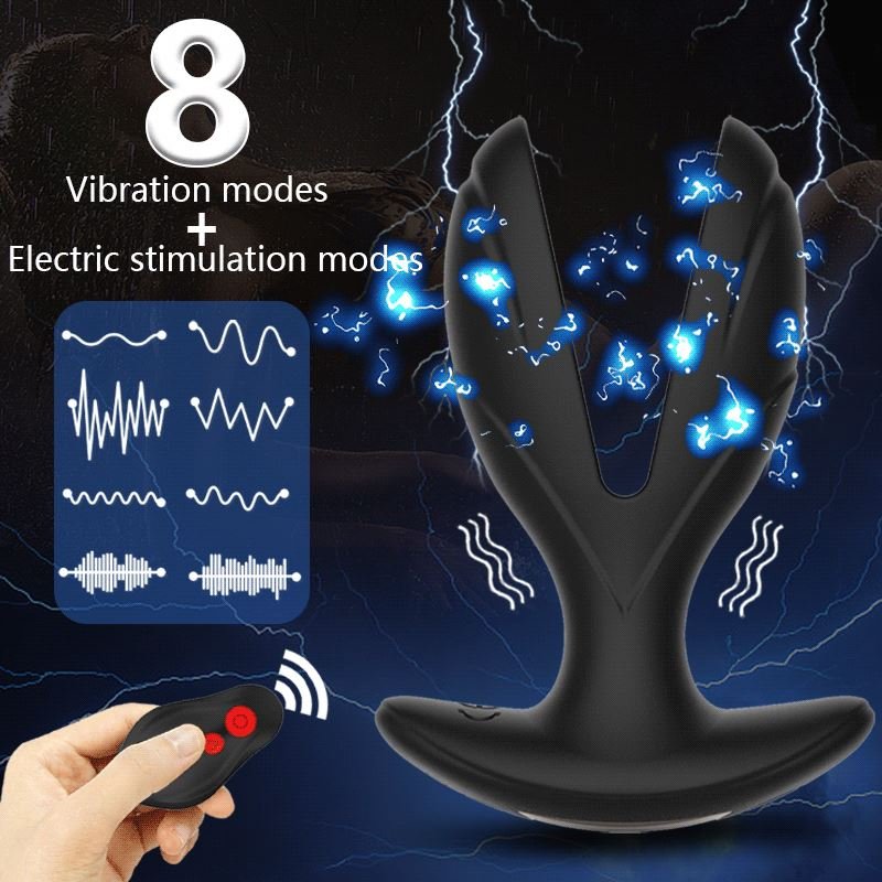 Silicone plug Remote Control 8 frequency vibration anal sex toys black big vibration butt anal plug vibrator for plug anal
